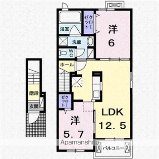 ラ・フランセ21【2階】の間取り